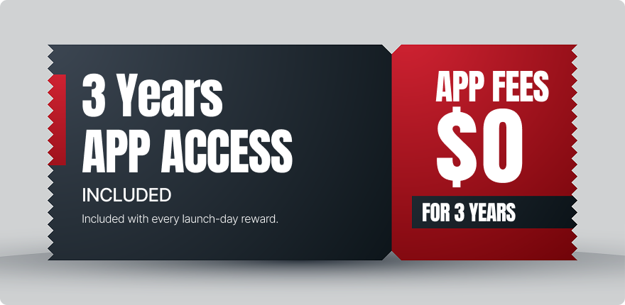 3 Years app access included, app fees $0 for 3 years